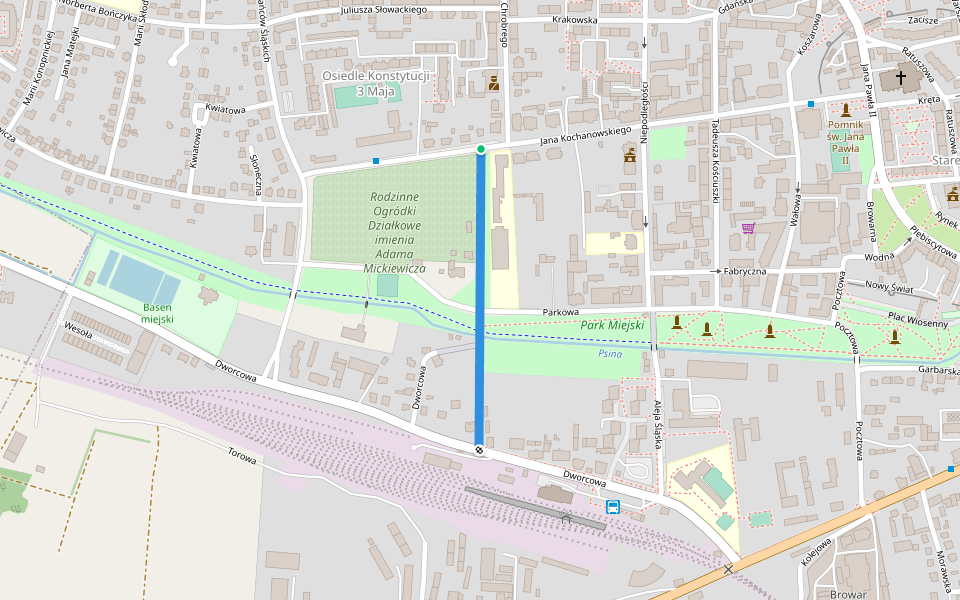 Lwowska walking route map in Głubczyce