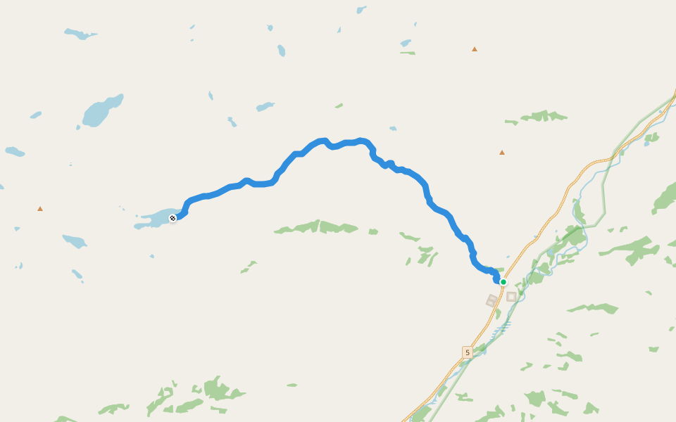 Grizzly Lake Trail walking route map in Dawson City