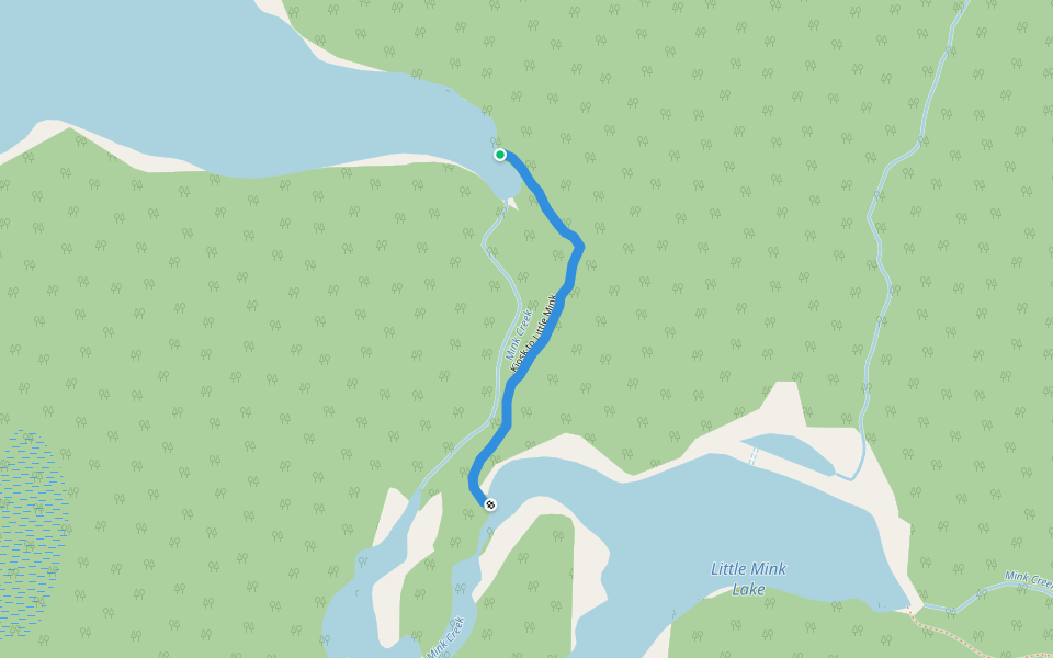 Kiosk to Little Mink walking route map in Mattawa