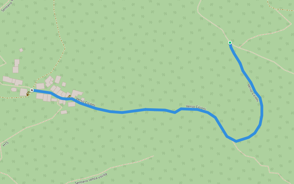 Verso Cicioni walking route map in San Bartolomeo