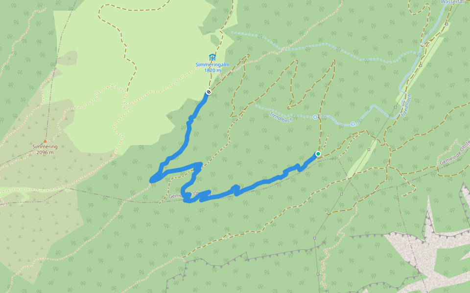 Harnersteig walking route map in Silz