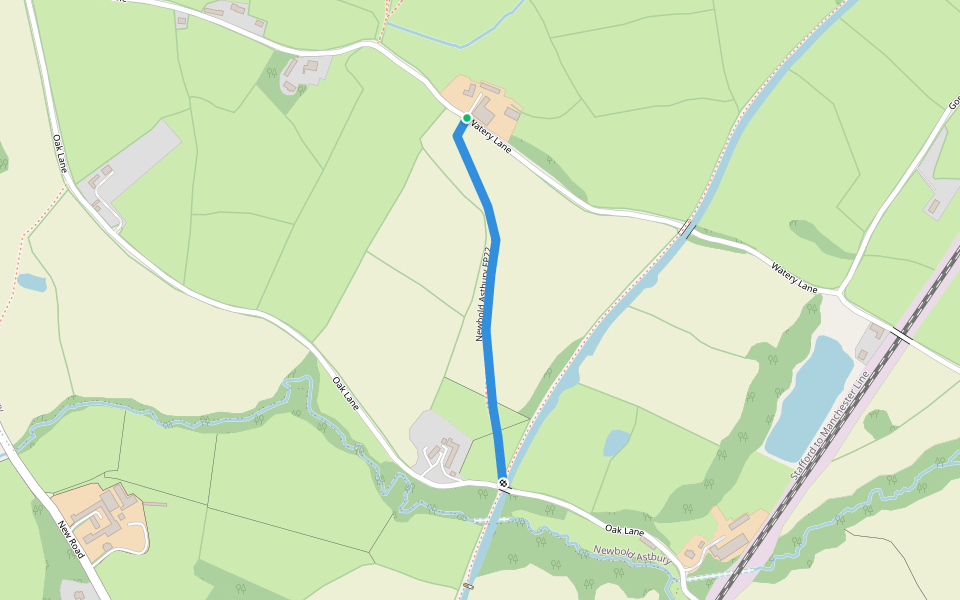 Newbold Astbury FP22 walking route map in Astbury