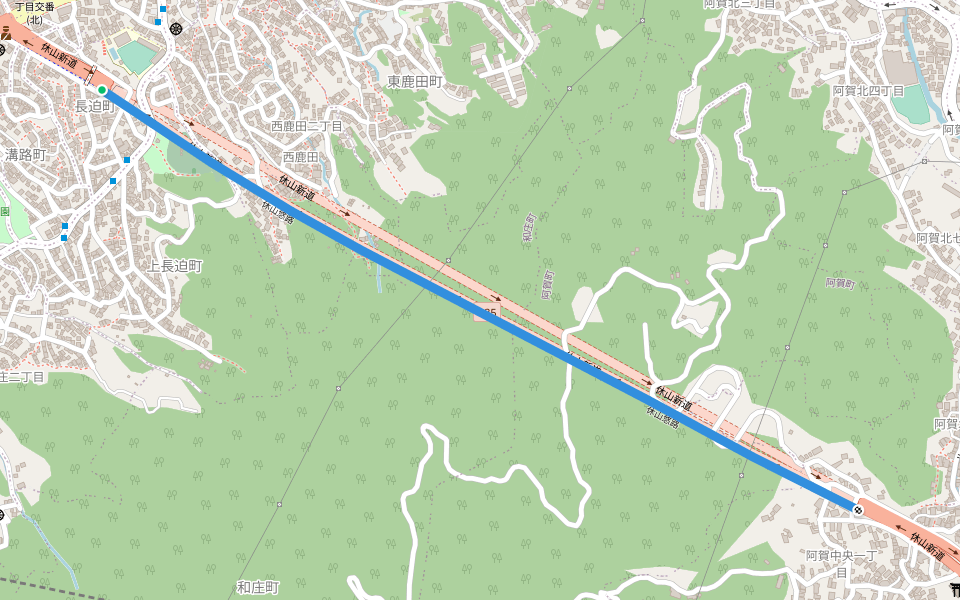 休山悠路 walking route map in Kure