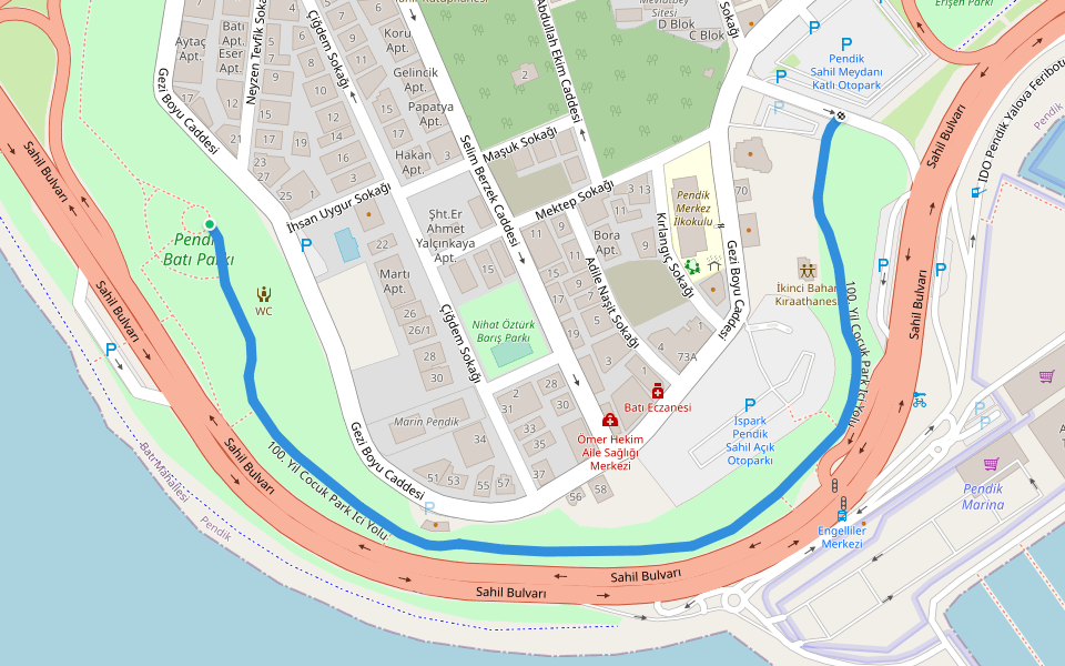 100. Yil Cocuk Park Ici Yolu