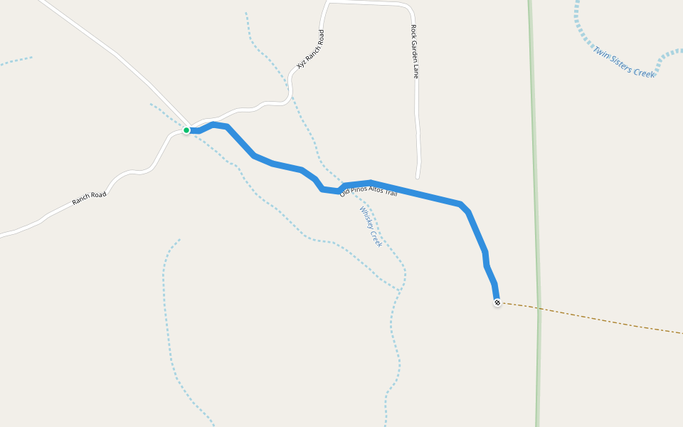 Old Pinos Altos Trail walking route map in Arenas Valley