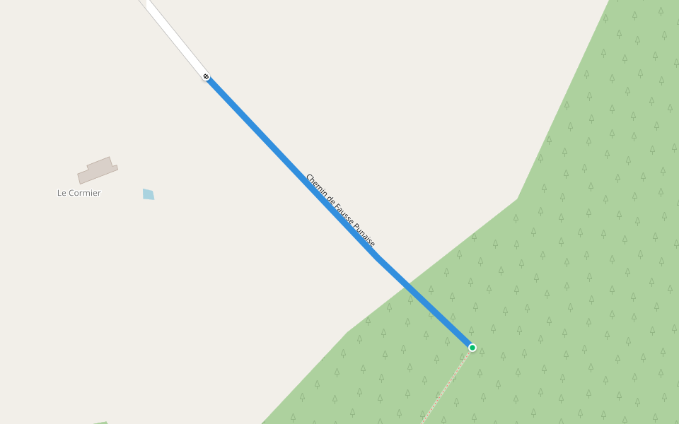 Chemin de Fausse Punaise walking route map in Baugé en Anjou