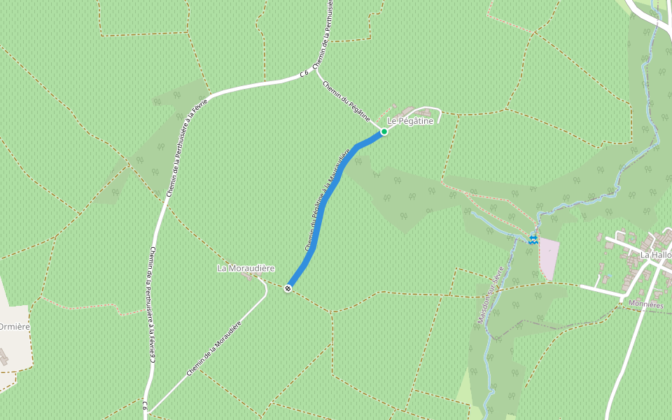 Chemin du Pégâtine à la Mauraudière walking route map in Maisdon-sur-Sèvre