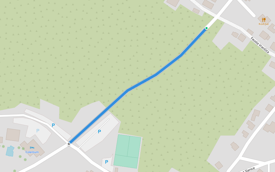 Ulica žrtava ratova walking route map in Cetina