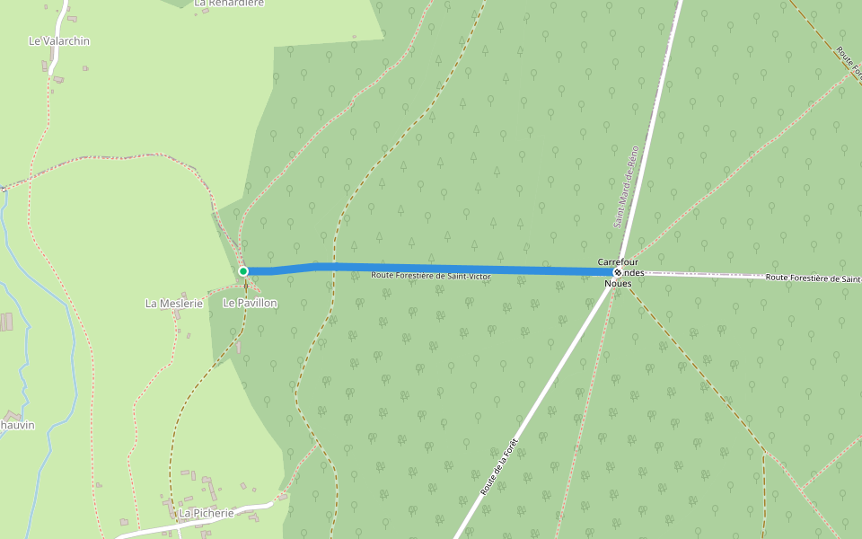 Route Forestière de Saint-Victor walking route map in La Chapelle-Montligeon