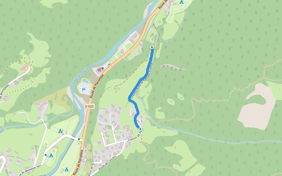 Chemin Rural de Cancéru à Concé walking route map in Cauterets