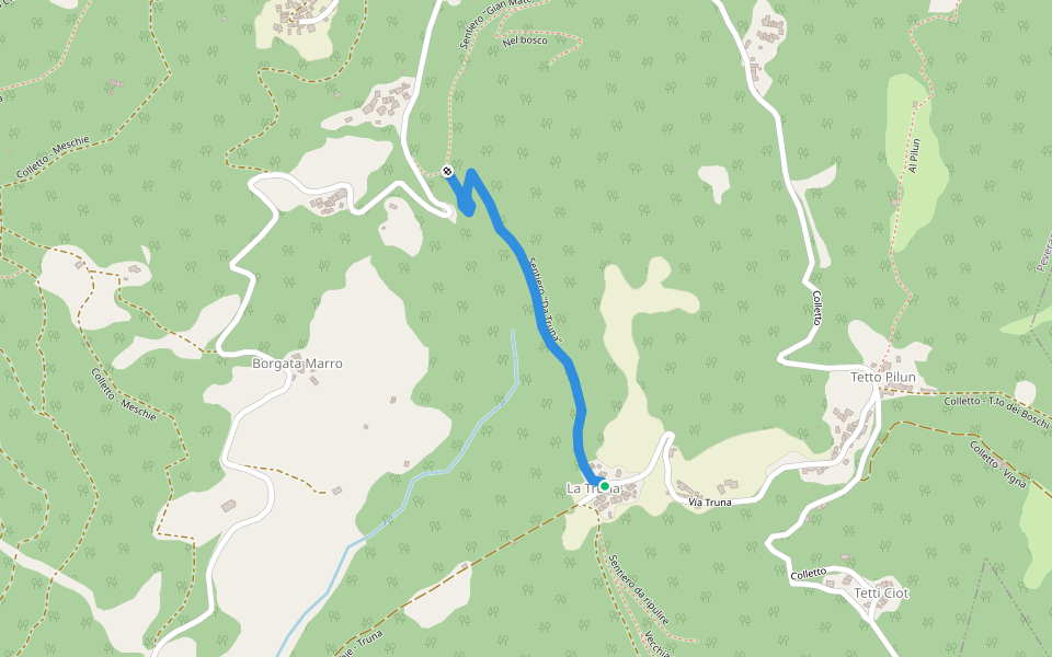 Sentiero "Da Truna" walking route map in Tetti Truna