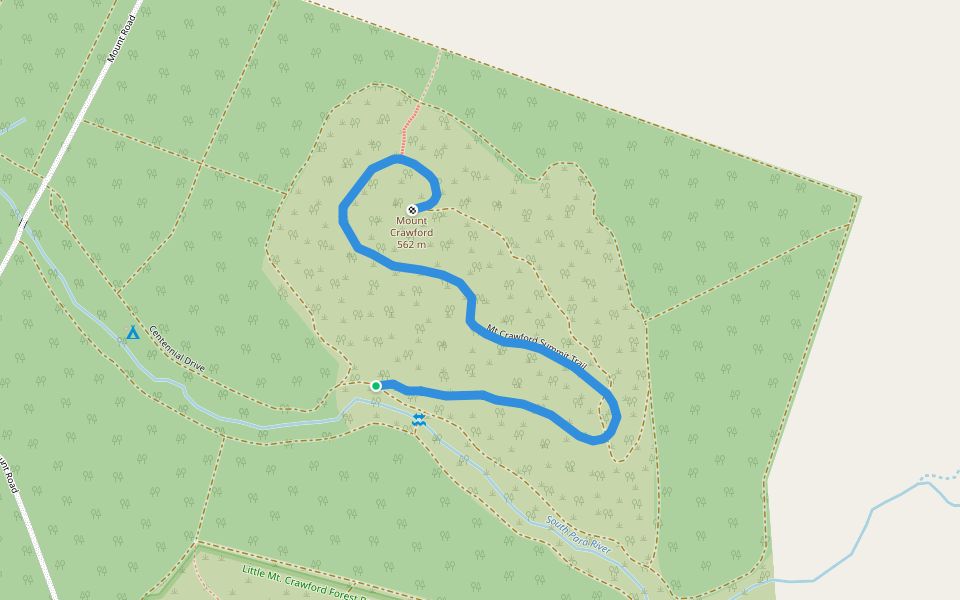 Mt Crawford Summit Trail walking route map in Mount Crawford