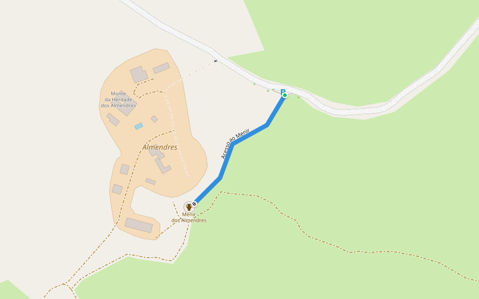 Acesso ao Menir walking route map in Mora