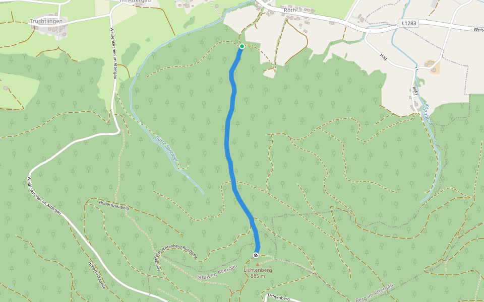 Wanderweg Turm walking route map in Weißenkirchen im Attergau