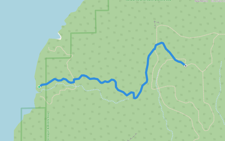 Original Rosa Road Trail walking route map in Navajo Dam