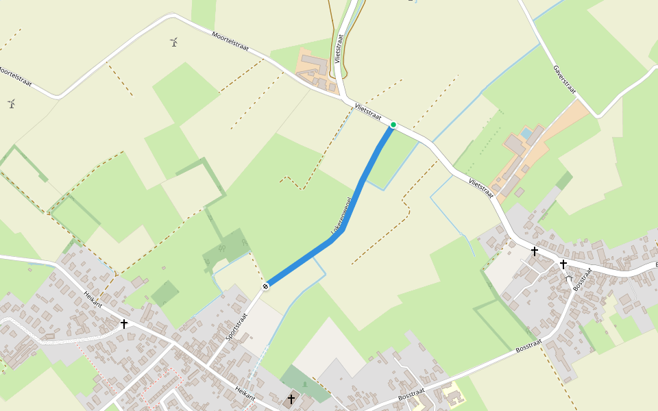 Lokerenwegel walking route map in Zele