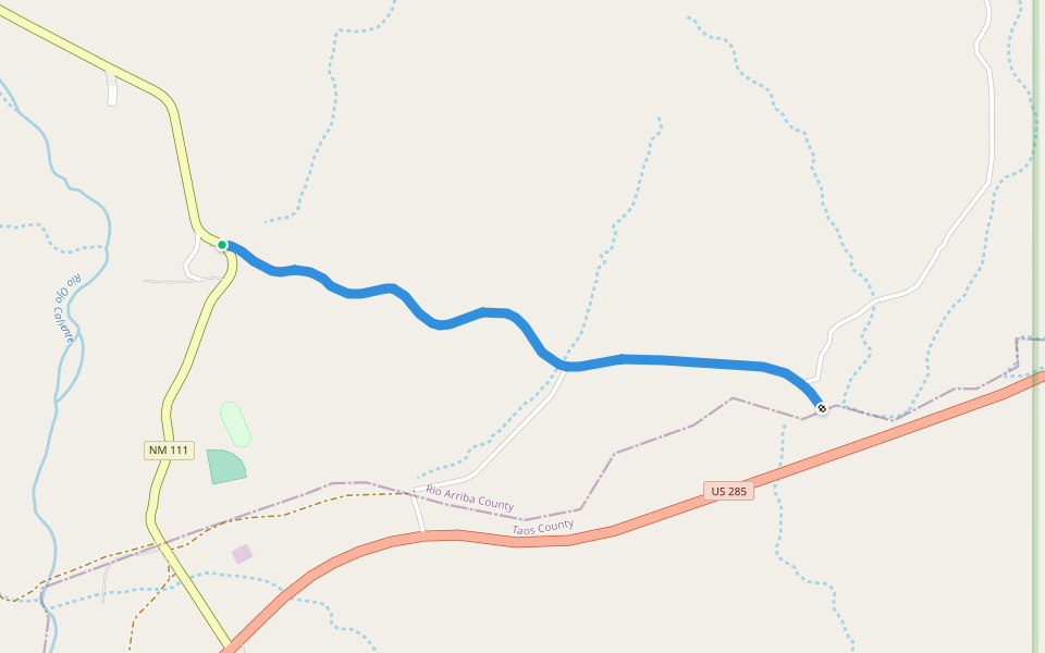 Old Railroad Grade walking route map in La Madera