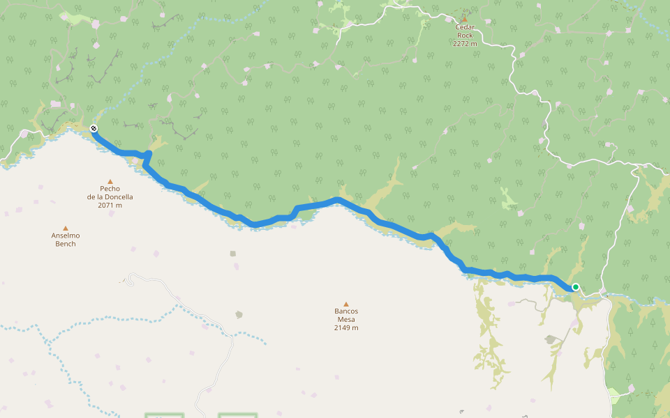 Old Forest Road Trail walking route map in Navajo Dam