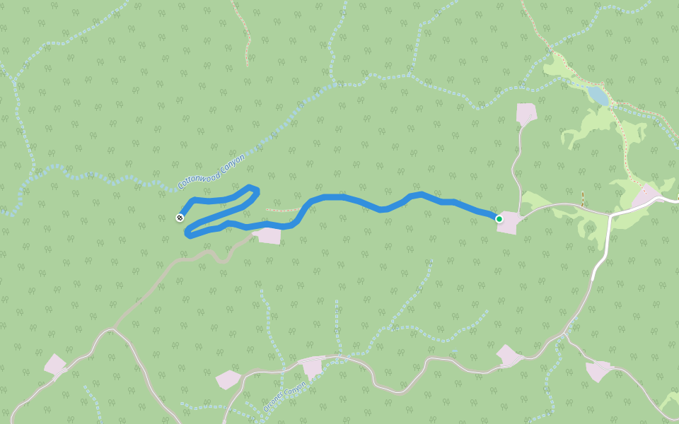 Cottonwood Canyon Trail walking route map in Navajo Dam