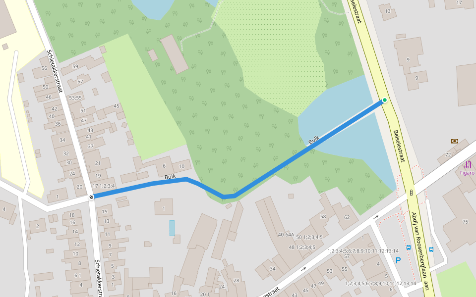 Bulk walking route map in Waasmunster