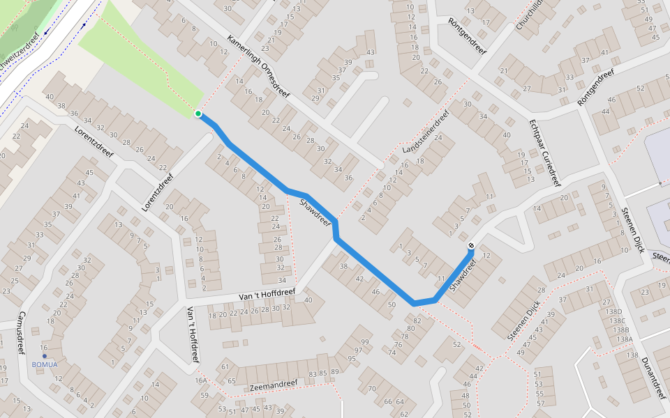 Shawdreef walking route map in Maassluis