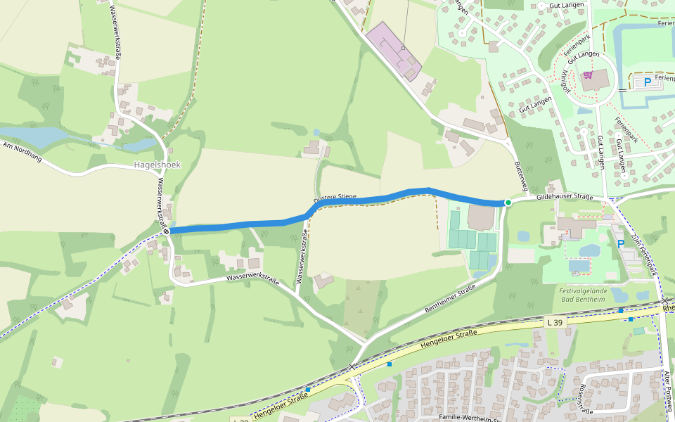 Düstere Stiege walking route map in Bad Bentheim