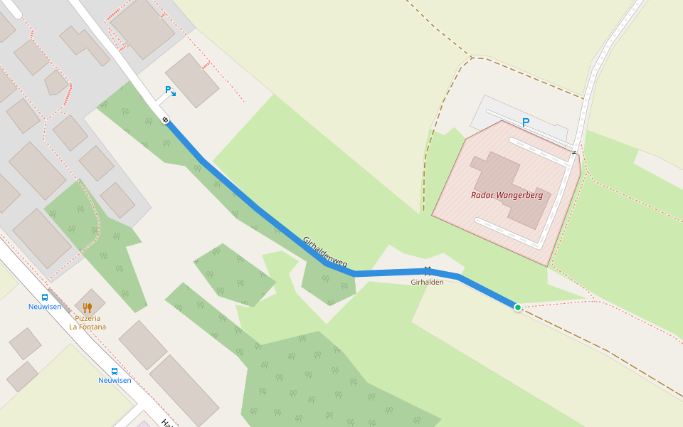 Girhaldenweg walking route map in Wangen-Brüttisellen
