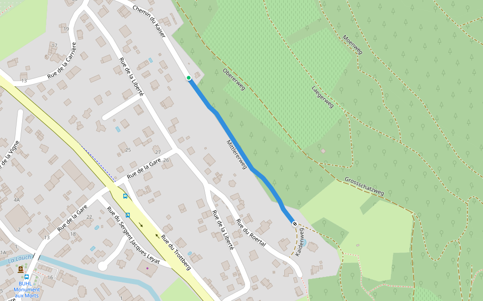 Mittlererweg walking route map in Buhl