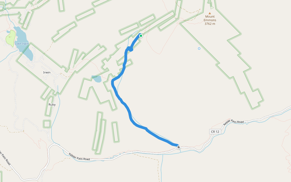 Gunnsight Pass 585 walking route map in Crested Butte