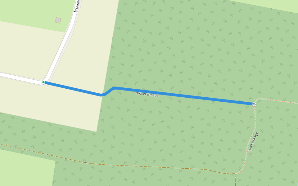 Broeckstraatje walking route map in Berlare