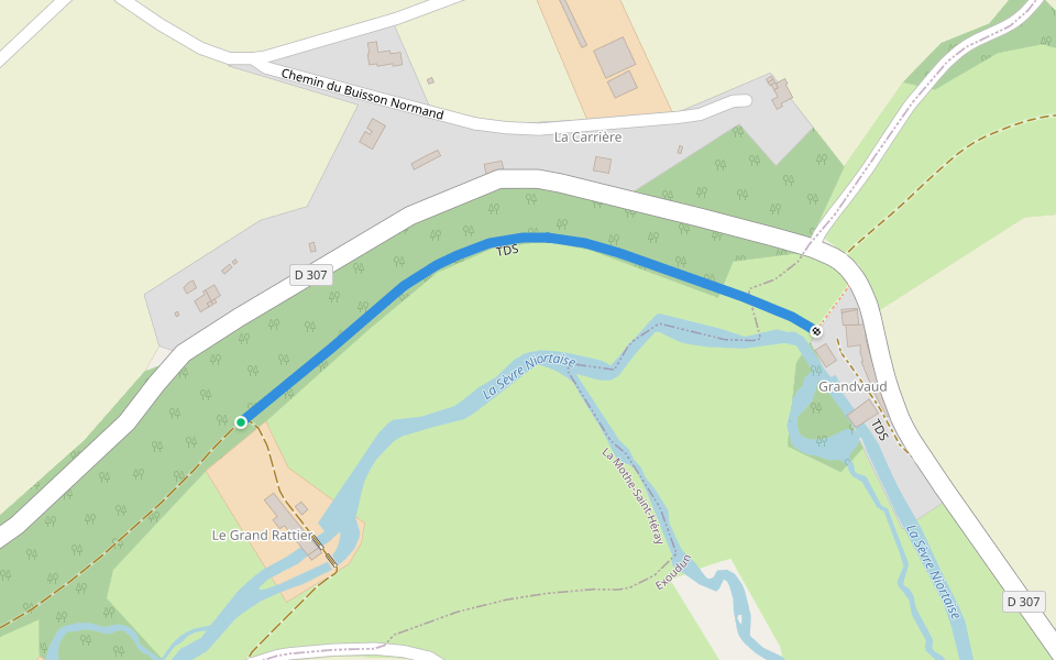 TDS walking route map in La Mothe-Saint-Héray