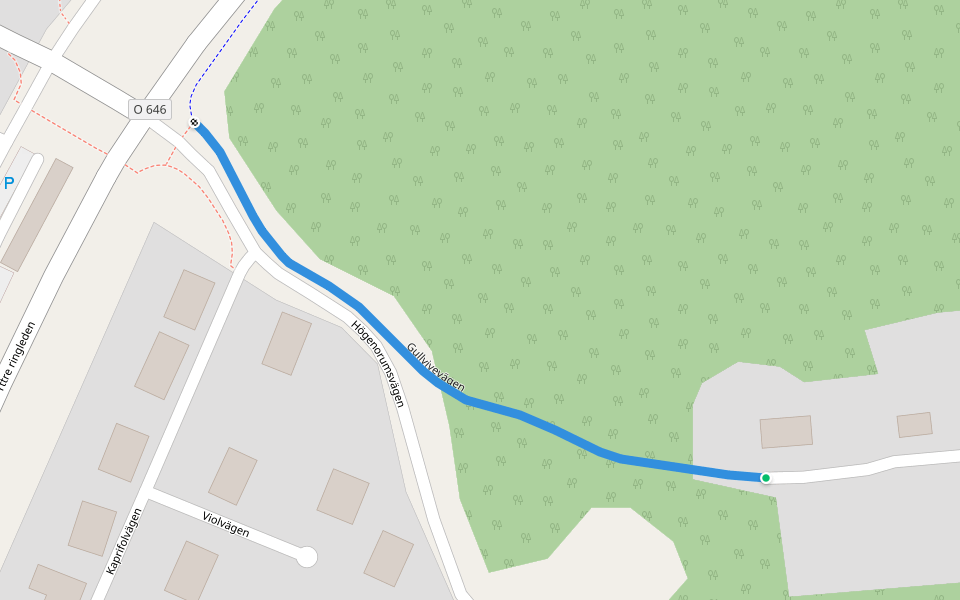 Gullvivevägen walking route map in Stenungsund