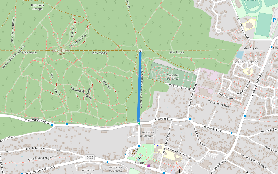 Chemin Rural de Valenton à Yerres walking route map in Yerres