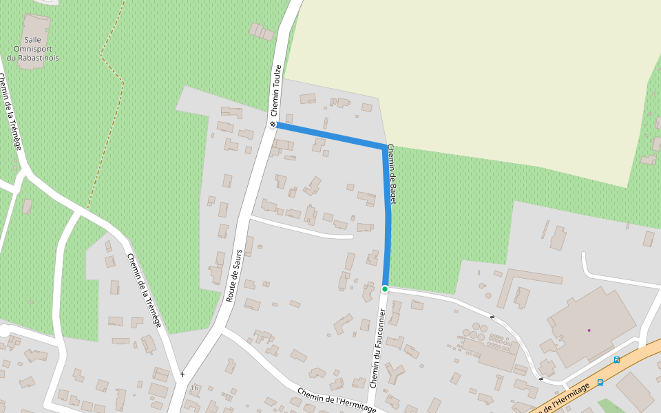 Chemin de Baget walking route map in Rabastens