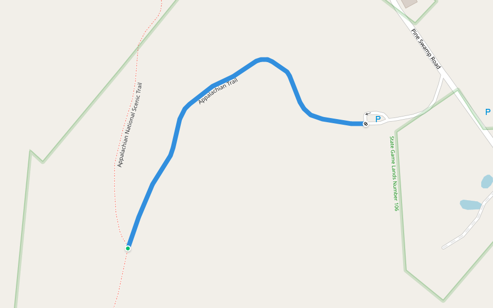 Appalachian Trail walking route map in Kempton