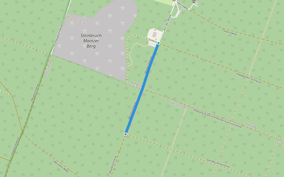 Moretschneise walking route map in Dieburg