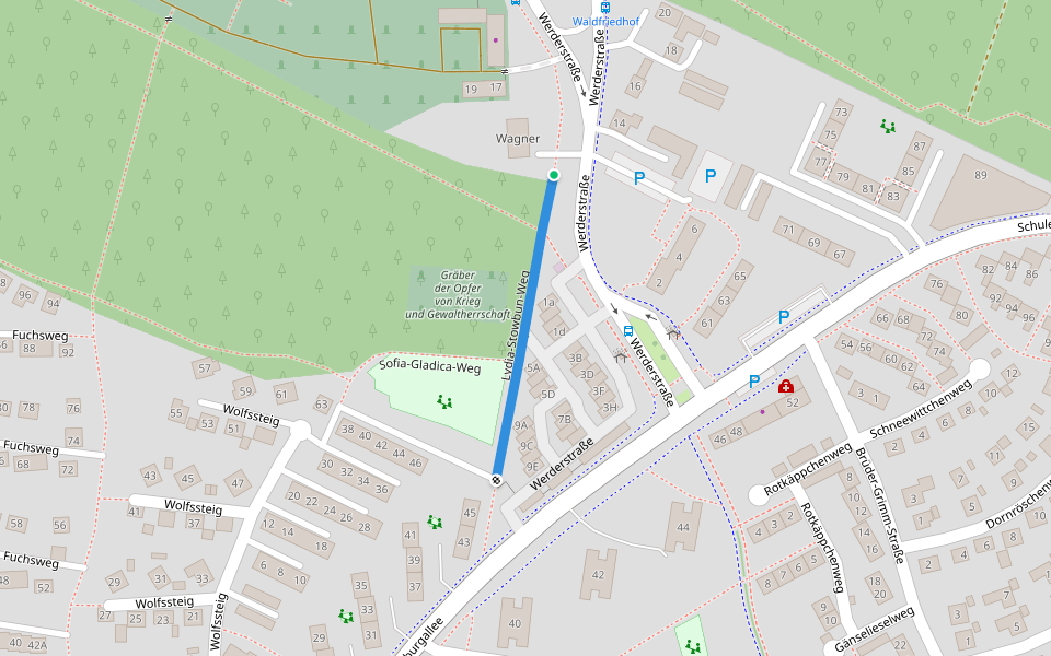 Lydia-Stowbun-Weg walking route map in Wolfsburg