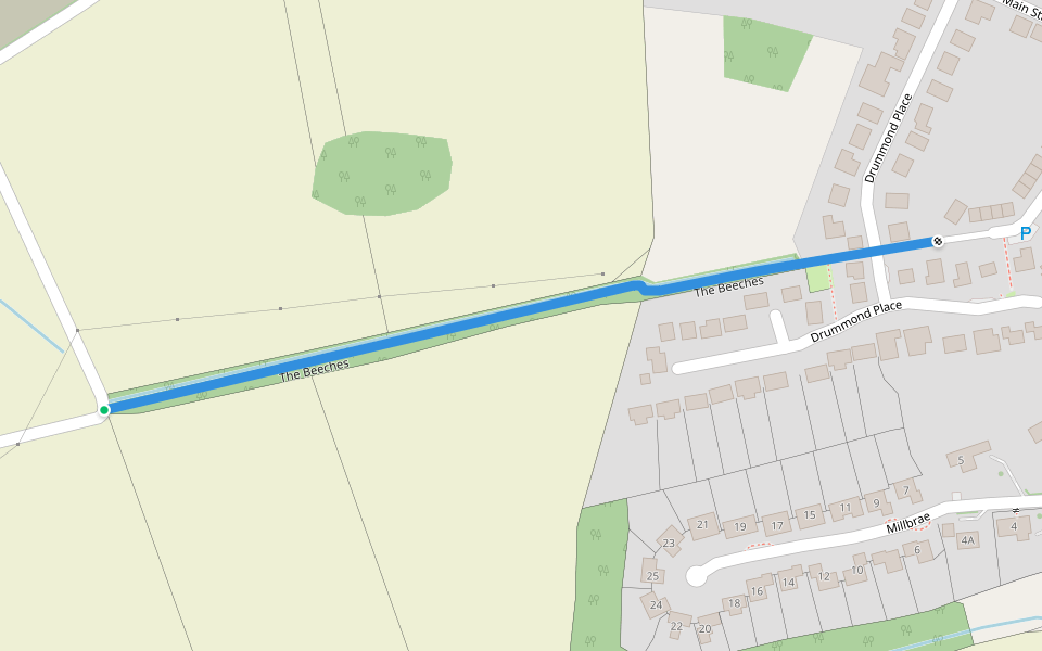 The Beeches walking route map in Gargunnock