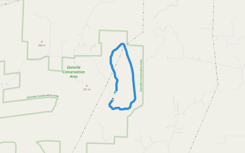 Danville Glades Trail walking route map in New Florence