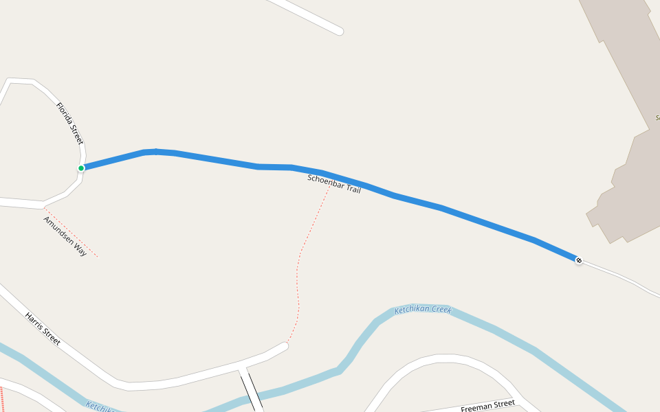 Schoenbar Trail walking route map in Ketchikan