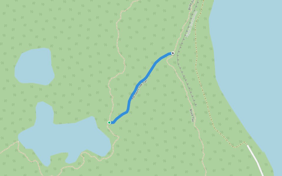 Pat Daunt Side Trail walking route map in Lion's Head