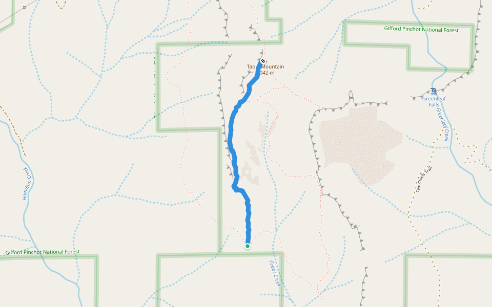 West Table Mountain Trail walking route map in North Bonneville
