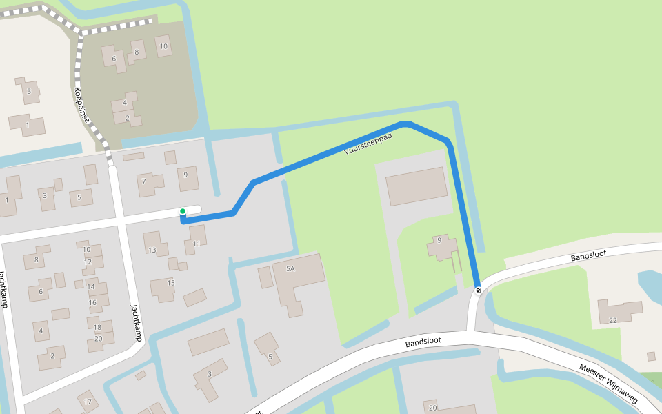 Vuursteenpad walking route map in Bantega