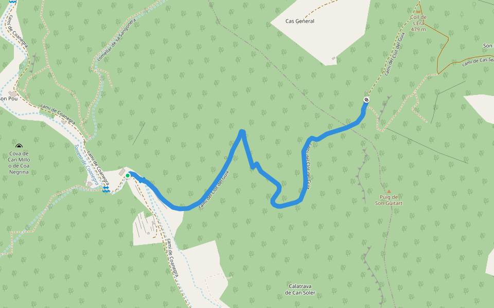 camí del Clot del Guix walking route map in Santa María del Camino