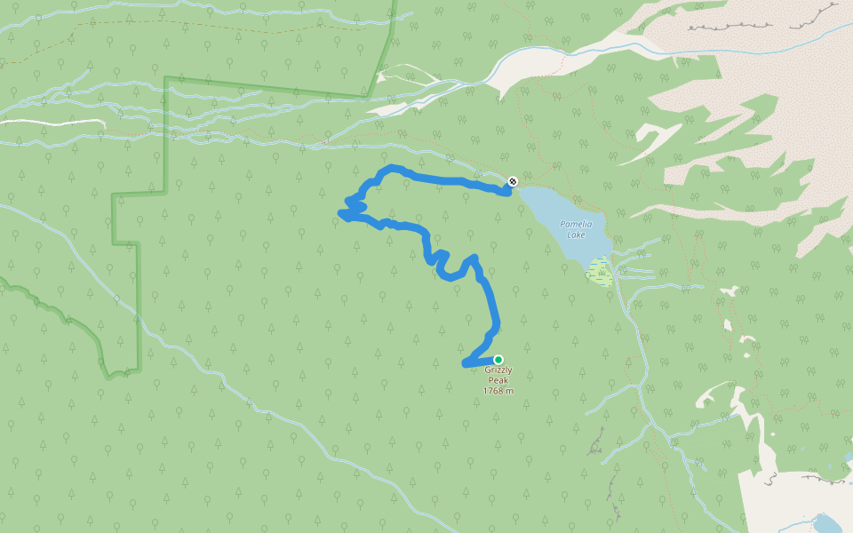 Grizzly Peak Trail #3428 walking route map in Idanha