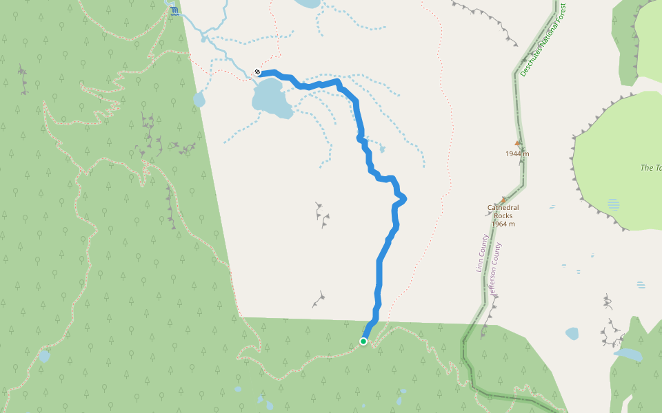 Old Hunts Cove Trail walking route map in Idanha