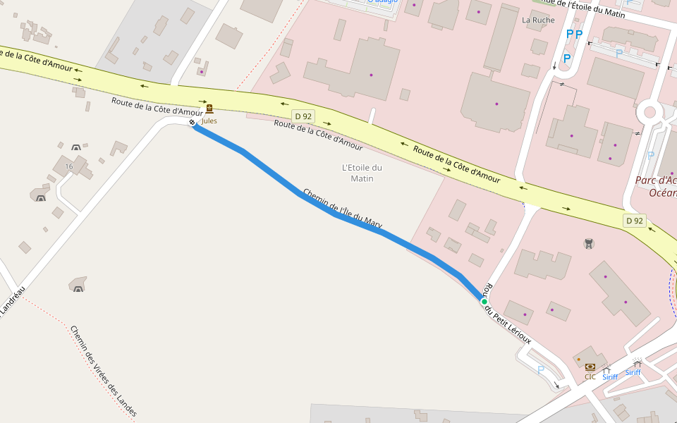 Chemin de l'Île du Mary walking route map in Saint-Nazaire