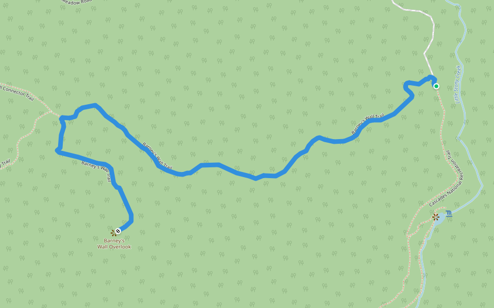 Barney's Wall Trail walking route map in Pembroke