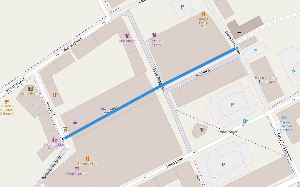 Flanaden walking route map in Södra Kvill