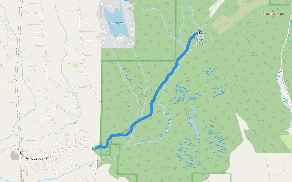 Cherry Creek Falls Trail walking route map in Duvall